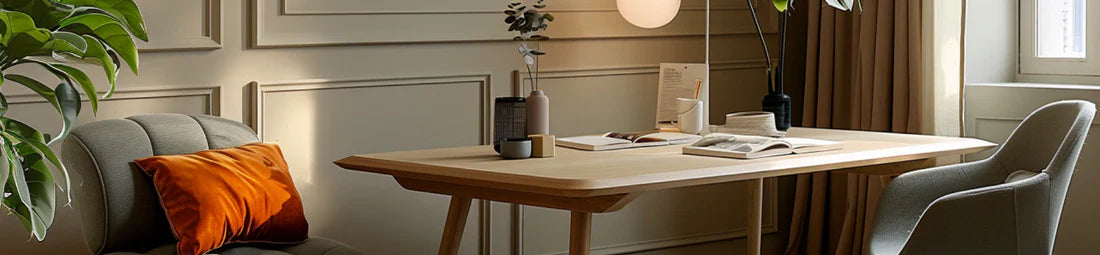 A clean and modern promotional image showcasing minimalist and comfortable living with Homelements furniture