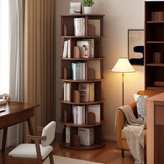 Rotating Bookshelf 360-degree Bookcase Round Vertical Floor Bookshelf Household Space Saving