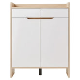 Linsay Miro Shoe Cabinet, Large, Natural & White