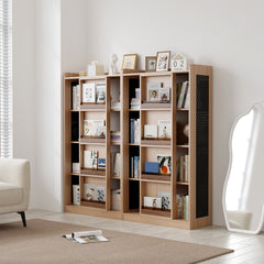 Children's Bookshelf Solid Wood Picture Book Shelf Floor Shelf Baby Reading Area Multifunctional Sliding Door Bookcase