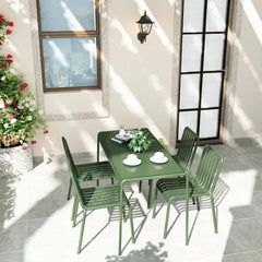 Homelements Outdoor eisure simple wrought Iron Table and Chair Combination/Internet Celebrity restaurant B&B home balcony Table and Chair/courtyard Outdoor Dining Table
