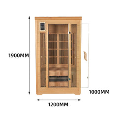Homelements 1800W Hemlock Sauna Room for 2 People Far Infrared Sweat Steaming Room Ring Heating Carbon Plate Room Home Sweating Cabin Movable Sweat Steaming Box