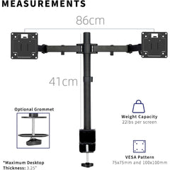 Homelements Dual Monitor Stand Arm Bracket Black-SY-MA02