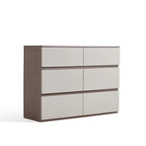 Linsay Rena Chest of 6 Drawers, Warm Wood & Grey