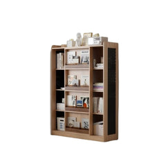 Children's Bookshelf Solid Wood Picture Book Shelf Floor Shelf Baby Reading Area Multifunctional Sliding Door Bookcase