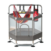 Sports Studio 155cm Hexagonal Indoor Trampoline with Sandbag and Swing