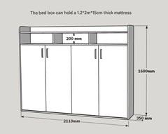 Simple Folding Wall Bed Storage Cabinet Nordic Small Apartment Multi-functional Rollover Invisible Bedside Cabinet Bed Vertical Flip Hidden Bed