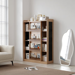 Children's Bookshelf Solid Wood Picture Book Shelf Floor Shelf Baby Reading Area Multifunctional Sliding Door Bookcase