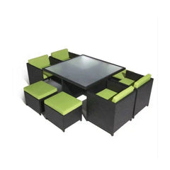 Homelements Outdoor Leisure Rattan Sofa Terrace Balcony Table and Chair Rattan Chair Waterproof Sunscreen Aluminum Alloy Storage Rattan Chair Set Modern Style Outdoor Rattan Furniture Dining Set