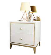 Factory Customization Baking Paint Bedside Table 2 Drawers Movable Nightstand