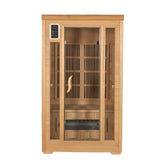 Homelements 1800W Hemlock Sauna Room for 2 People Far Infrared Sweat Steaming Room Ring Heating Carbon Plate Room Home Sweating Cabin Movable Sweat Steaming Box