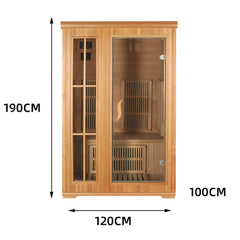 Homelements 1800W Hemlock Wood Home Sauna Room Beauty Salon Light Wave Room Sweat Steam Room Korean Far Infrared Sauna RoomSauna Room for 2 People
