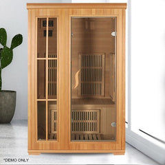 Homelements 1800W Hemlock Wood Home Sauna Room Beauty Salon Light Wave Room Sweat Steam Room Korean Far Infrared Sauna RoomSauna Room for 2 People