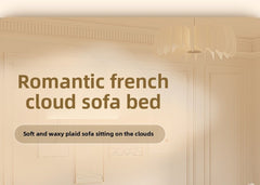 Cream wind cloud sofa bed living room integrated new small apartment double sofa folding dual-purpose tatami