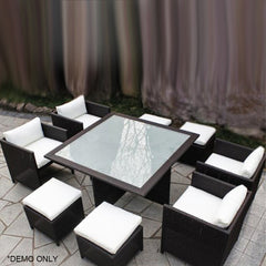 Homelements Outdoor Leisure Rattan Sofa Terrace Balcony Table and Chair Rattan Chair Waterproof Sunscreen Aluminum Alloy Storage Rattan Chair Set Modern Style Outdoor Rattan Furniture Dining Set