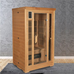 Homelements 1800W Hemlock Sauna Room for 2 People Far Infrared Sweat Steaming Room Ring Heating Carbon Plate Room Home Sweating Cabin Movable Sweat Steaming Box