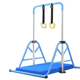 Sports Studio Foldable and Height-adjustable Children's Horizontal Bar with Rings and Landing Pad Pull-up Horizontal Bar