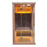 Homelements1450W Hemlock Wood Home Sauna Room Far Infrared Sweat Steaming Room Single Sweat Steaming Room Steam Machine Beauty Salon Fumigation Sweat Bath Box Mobile Sweat Steaming Room