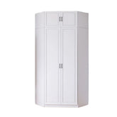 Corner Wardrobe Household Bedroom Small Apartment Solid Wood 90 Degree Master Bedroom Corner 7-character L-shaped Corner Wardrobe Combination Storage