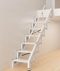 Folding Staircase Against The Wall Attic Garage Carbon Steel Welding Expansion Screw Fixation Indoor and Outdoor Ladders