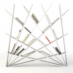 Italian Minimalist Paint Bookshelf Bookcase Floor Shelf Living Room Wall Display Rack Storage Rack Storage Rack Partition