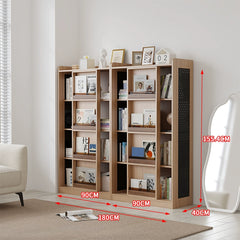 Children's Bookshelf Solid Wood Picture Book Shelf Floor Shelf Baby Reading Area Multifunctional Sliding Door Bookcase