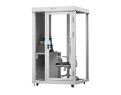 Homelements 1 Person 1.3x1.2x2.2m White & Black Glass Model Mobile Soundproof Room Home Live Broadcast Room Singing Cabin Recording Studio Indoor Telephone Booth Piano Sleeping Soundproof Silent Cabin