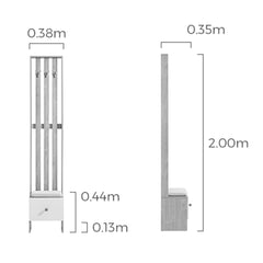 Linsay Miro Room Divider, Natural & White