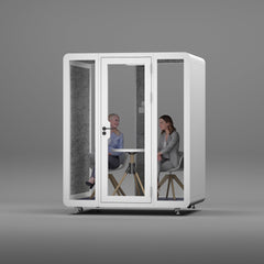 Homelements 2 Persons 1.8x1.5x2.3m White & Black Metal Plate Model Mobile Soundproof Room Home Live Broadcast Room Singing Cabin Recording Studio Indoor Telephone Booth Piano Sleeping Soundproof Silent Cabin