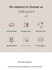 Rotating Bookshelf 360-degree Bookcase Round Vertical Floor Bookshelf Household Space Saving