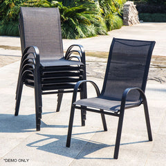 Homelements Outdoor Leisure Tables and Chairs Waterproof Sunscreen Anti-corrosion Garden Anti-corrosion Textilene Mesh Chair Balcony Chair Stacking Chair Armrest Patio Chair