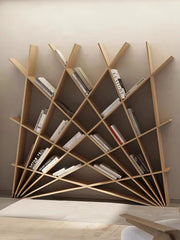 Italian Minimalist Paint Bookshelf Bookcase Floor Shelf Living Room Wall Display Rack Storage Rack Storage Rack Partition