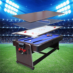 Sports Studio 4 in 1 multifunctional game table, table tennis table, pool table/air ball table, pool table
