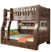 Walnut Upper and Lower Beds Bunk Beds Two-layer Children's Beds High and Low Beds Small Apartment Mother and Child Beds Double Upper and Lower Bunk Wooden Beds