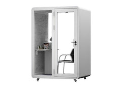 Homelements 1 Person 1.5x1.3x2.3m White & Black Metal Plate Model Mobile Soundproof Room Home Live Broadcast Room Singing Cabin Recording Studio Indoor Telephone Booth Piano Sleeping Soundproof Silent Cabin