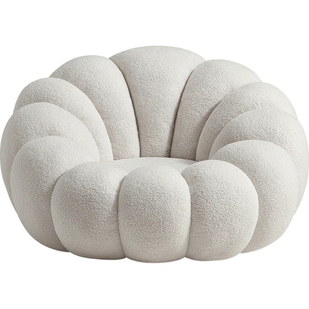 Linsay Lotus Boucle Armchair with Ottoman, Marshmallow