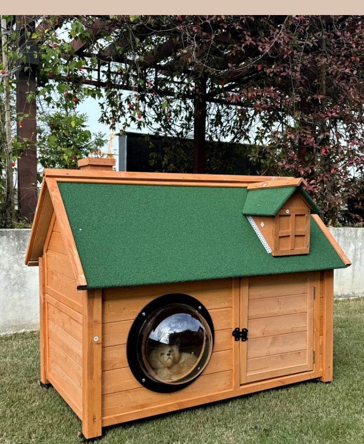 Four Seasons Universal Solid Wood Dog House Outdoor Waterproof Kennel Winter Dog Cage Large Dog Kennel