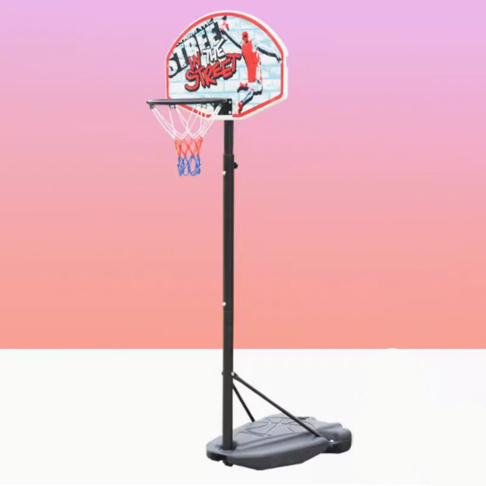 Sports Studio Children's Height Adjustable Basketball Stand Portable Backboard System with 2 Wheels Stuffable Base SBA305-881R