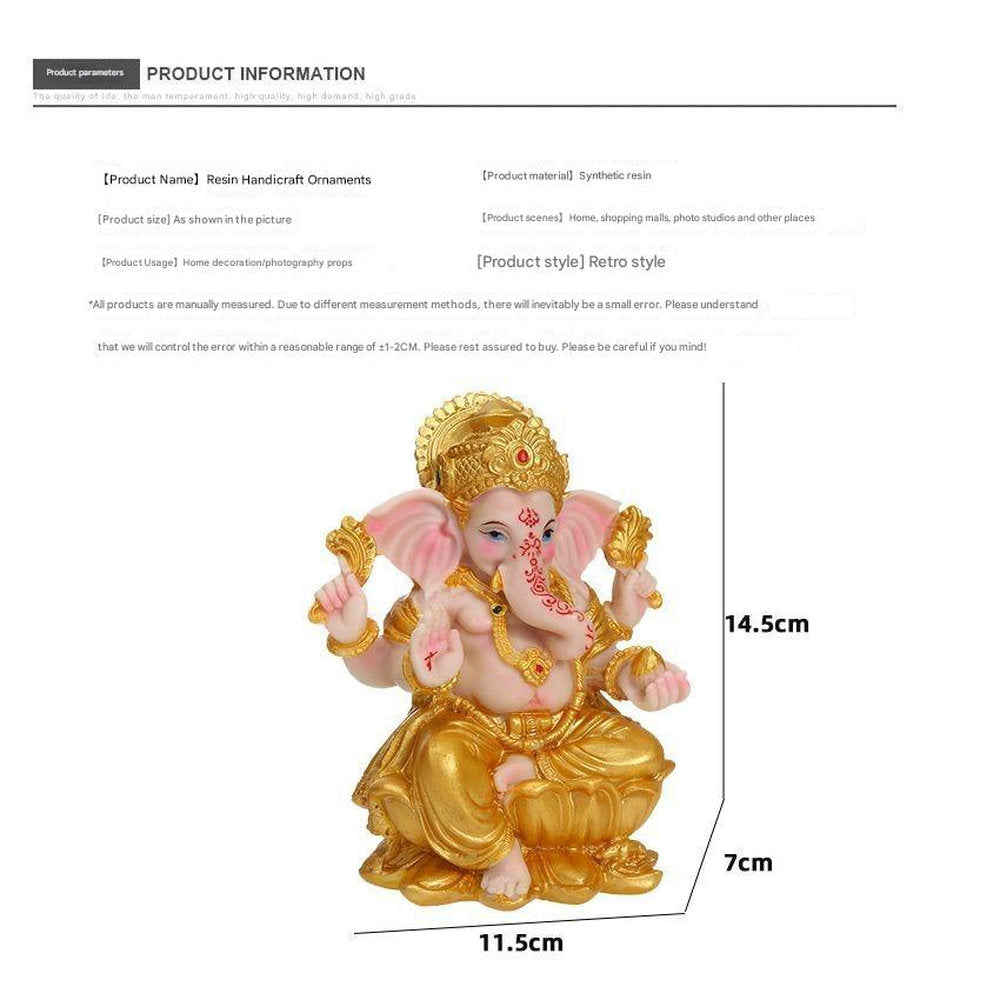 Creative Resin Crafts Indian Elephant Trunk God Home Living Room Office Desktop Ornament