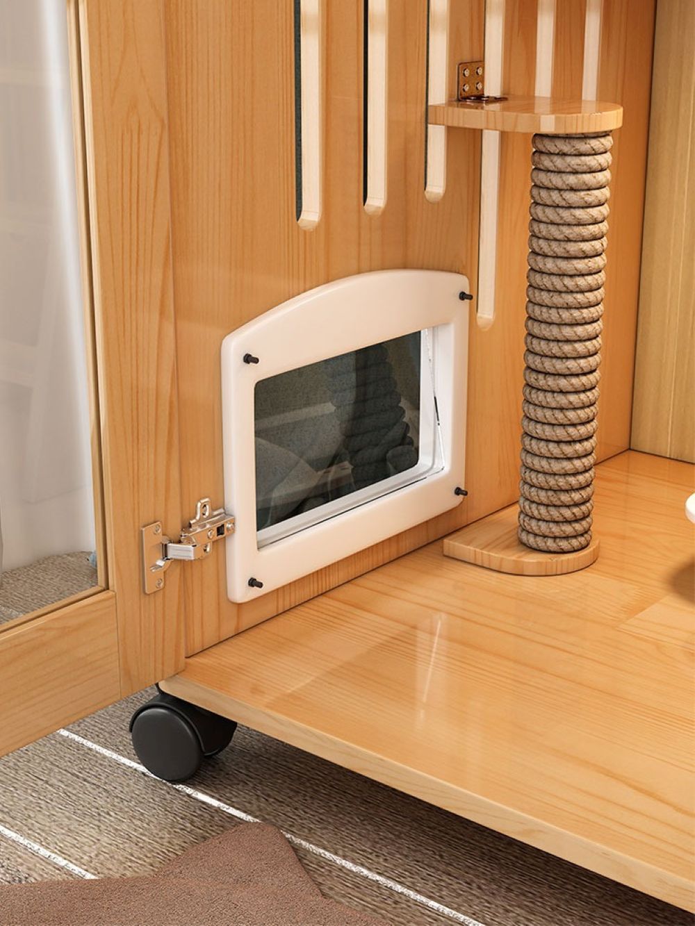 Solid Wood Cat Villa Cat Cage Household Cat House Three-layer Cat Cabinet Indoor Breeding Cage Cat Nest Multi-layer Kitten Room Cat House