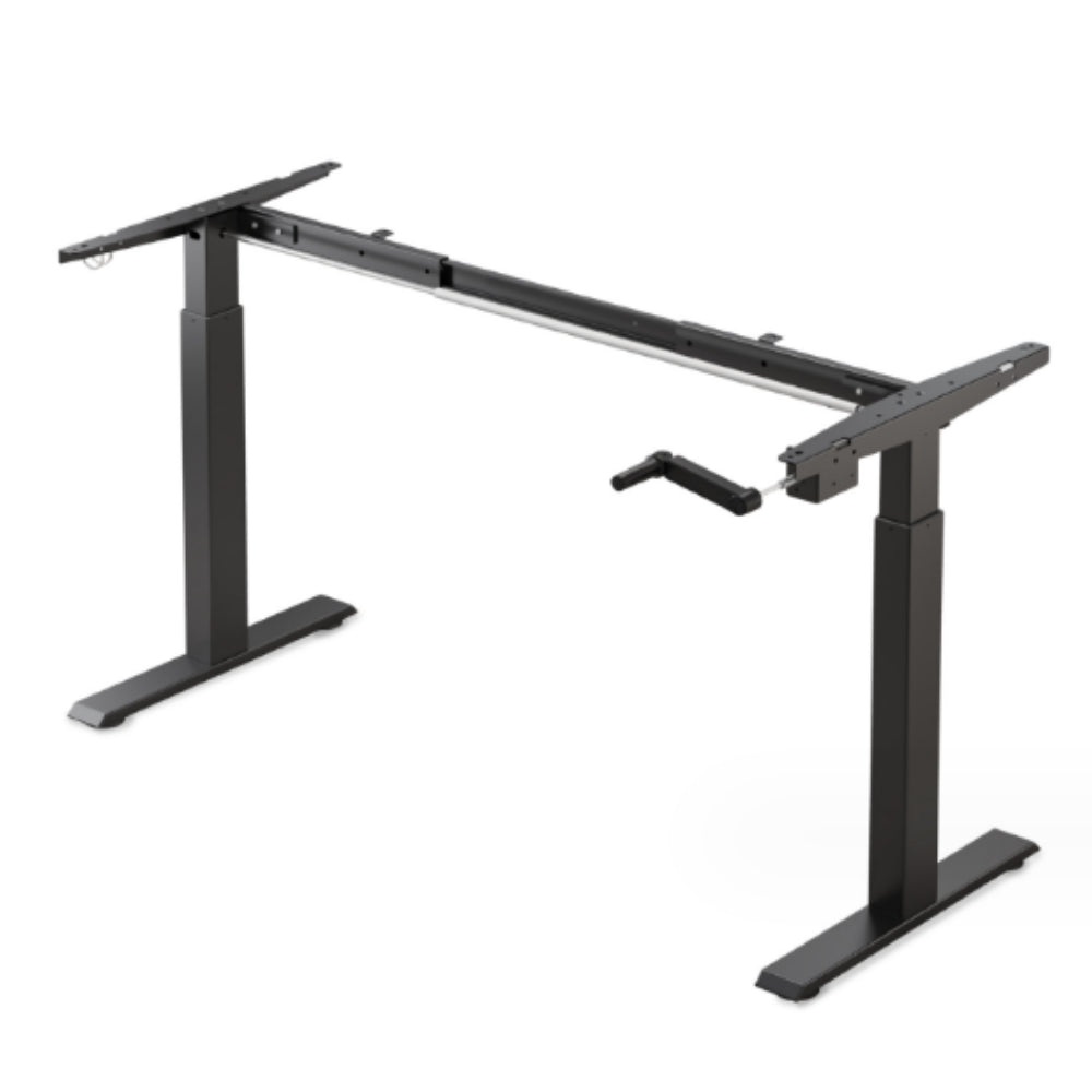 Homelements T524 Single Motor Electric Motorised Standing Desk Height Adjust Table Stand(without desk top) Upward Mounting Black/White