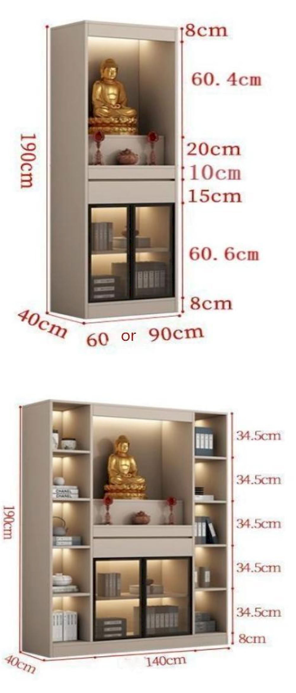 Modern Chinese Altar Cabinet | Luxury Buddha Shrine for Home