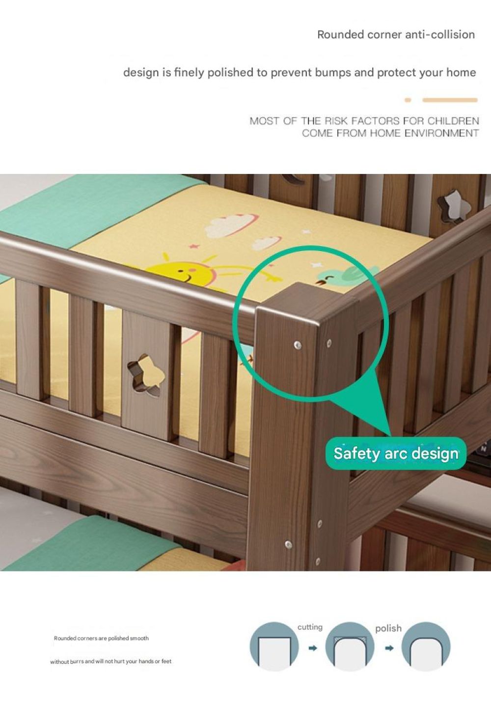 Walnut Upper and Lower Beds Bunk Beds Two-layer Children's Beds High and Low Beds Small Apartment Mother and Child Beds Double Upper and Lower Bunk Wooden Beds