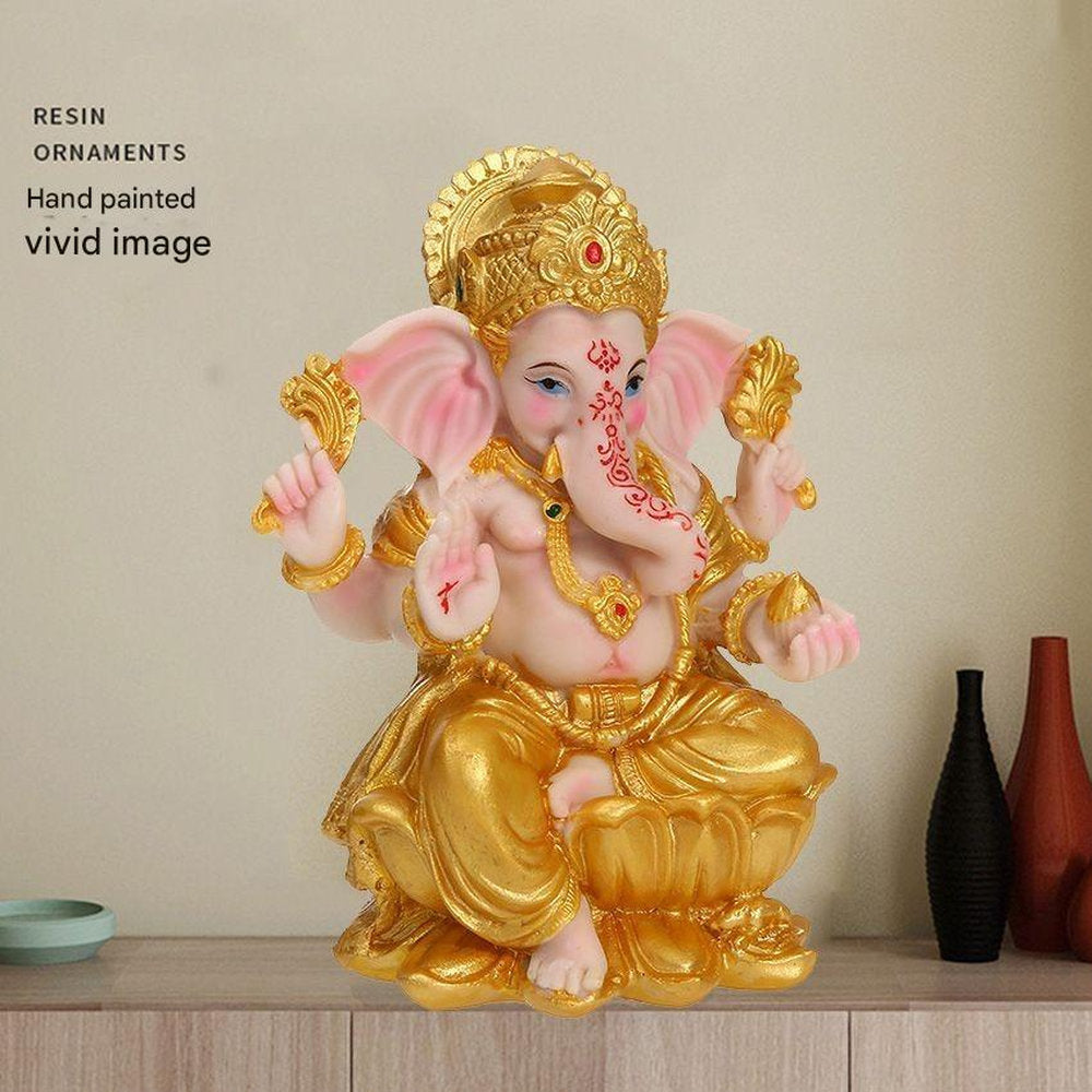 Creative Resin Crafts Indian Elephant Trunk God Home Living Room Office Desktop Ornament