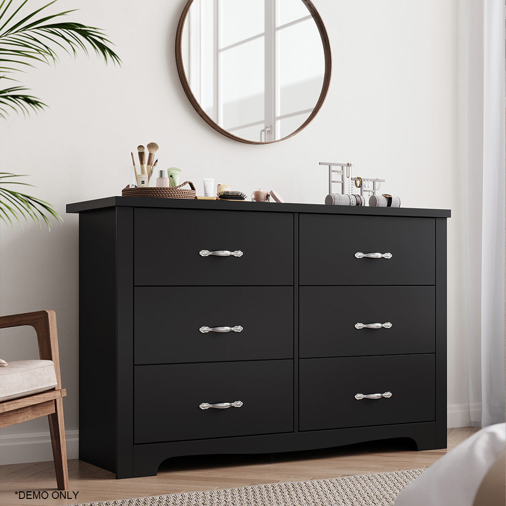 Linsay Chest of 6 Drawers Black