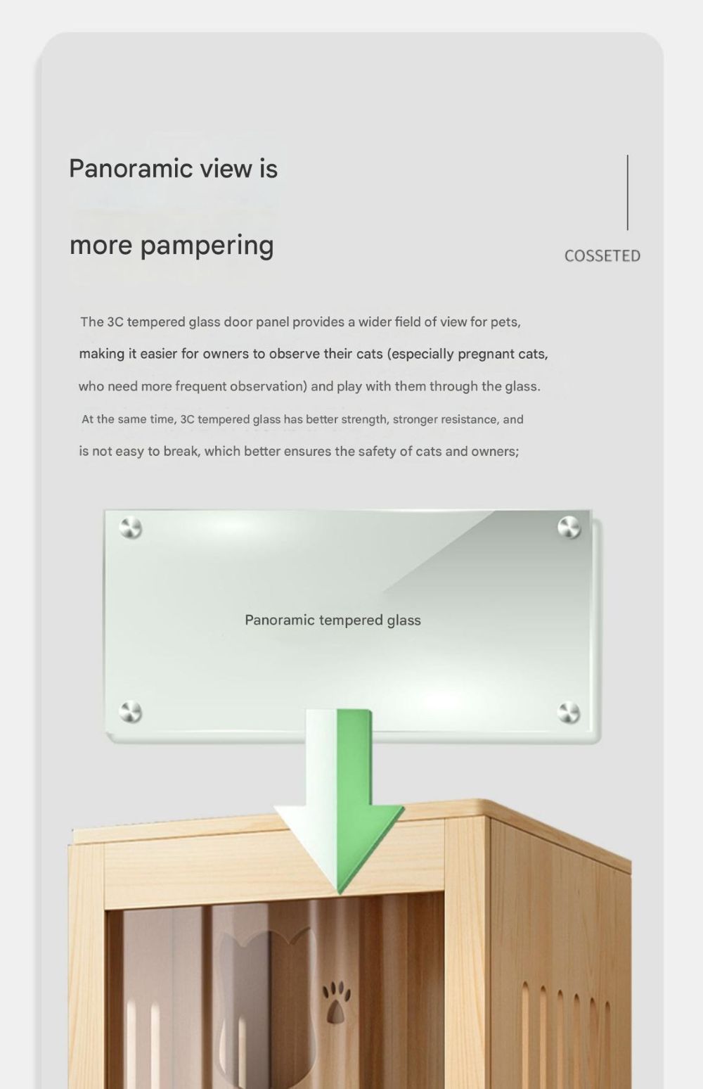 Solid Wood Cat Villa Cat Cage Household Cat House Three-layer Cat Cabinet Indoor Breeding Cage Cat Nest Multi-layer Kitten Room Cat House