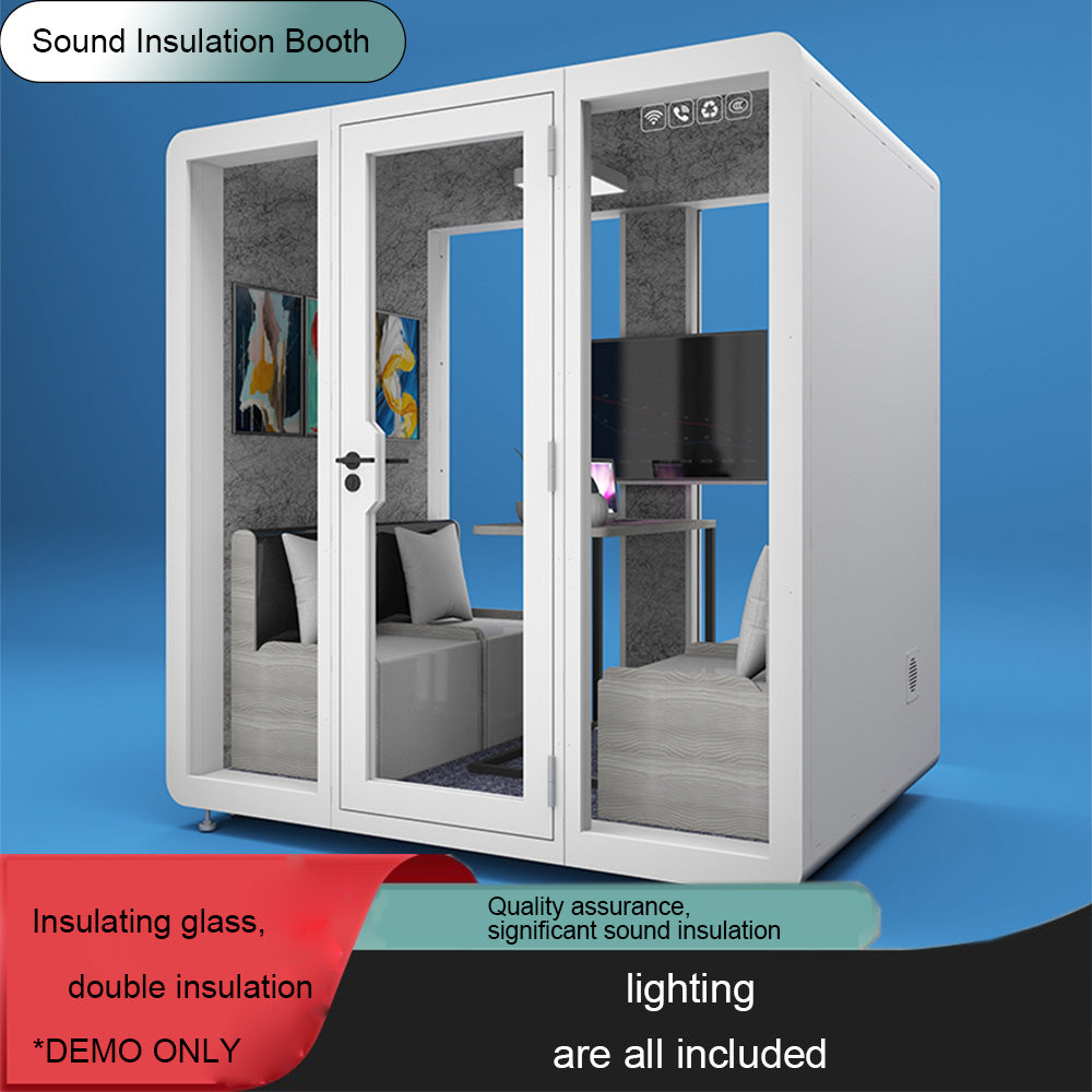 Homelements BJK-211623 Soundproof Booth Negotiation Room Mobile Silent Room Dedicated Soundproof Four-person Meeting Room Space Privacy Soundproof Room for Meeting