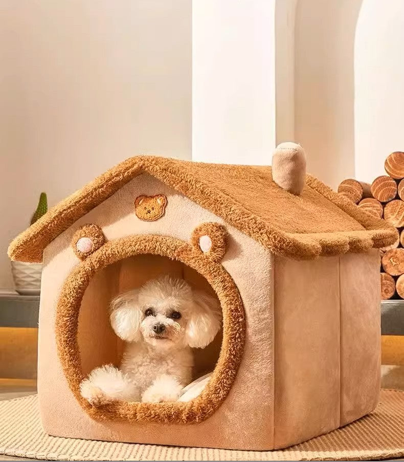 Luxury Foldable Pet House Removable Washable Cat and Puppy Cave Sofa for Dogs and Cats