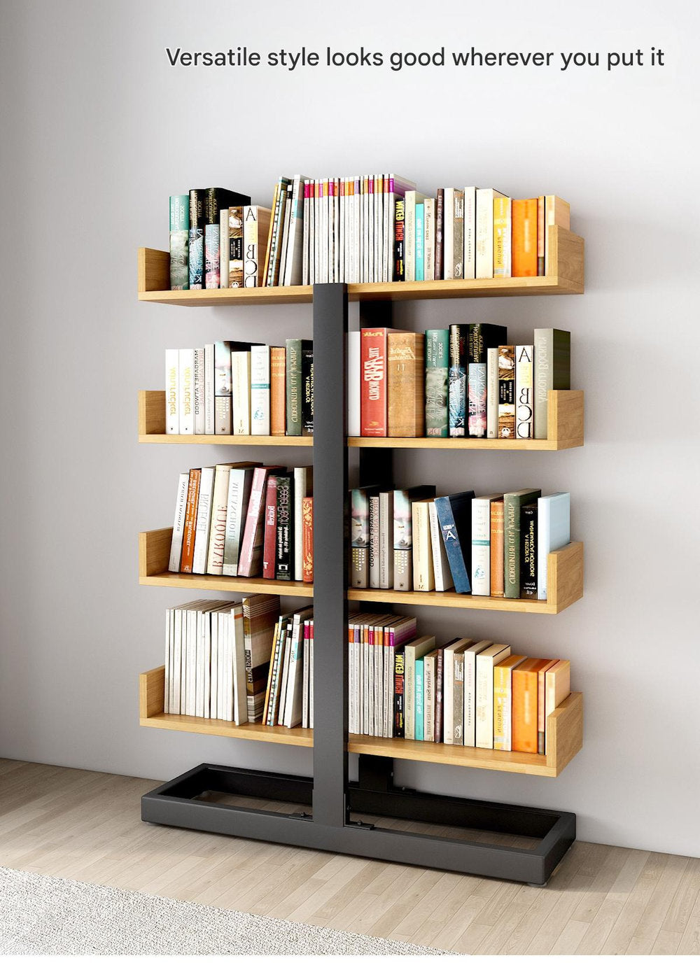 Multi-layer Bookshelf Floor-to-ceiling Shelf Integrated Wall Bookcase