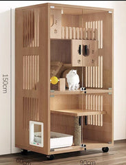 Homelements Modern Luxury Cat Nest Home Cat Nest Pet Cabinet Wooden Villa Home Cat House